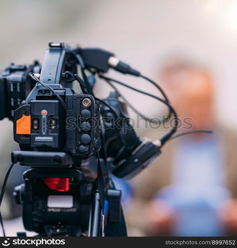 TV Camera at a Local Media Conference