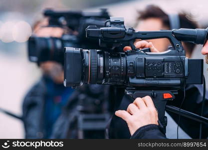 TV Camera at a Local Media Conference