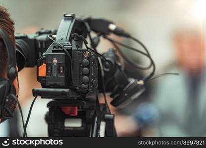 TV Camera at a Local Media Conference