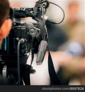 TV Camera at a Local Media Conference