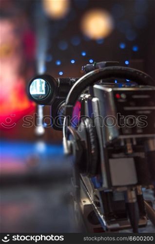 TV camera in recording and live studio