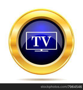 TV icon. Internet button on white background.