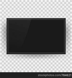 TV, modern blank screen. Lcd tv screen. Vector stock illustration.