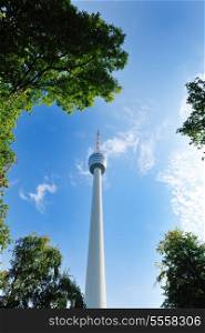 tv tower antena building in germany