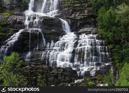 Tvindefossen waterfall near Voss, Norway
