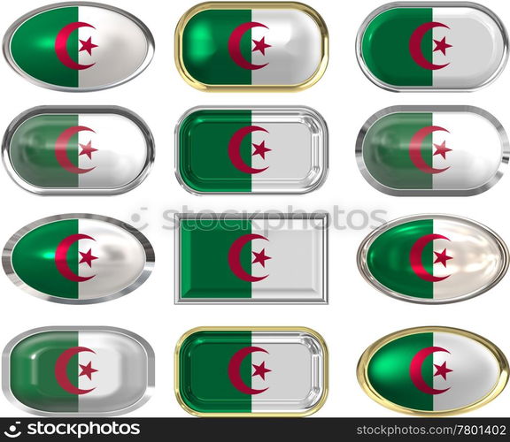 twelve buttons of the Flag of algeria