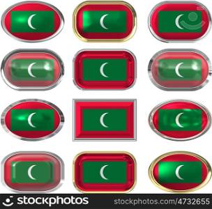 twelve buttons of the Flag of Maldives