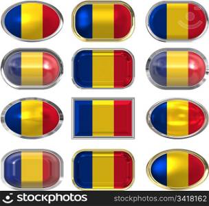 twelve buttons of the Flag of Romania