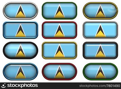 twelve buttons of the Flag of Saint Lucia