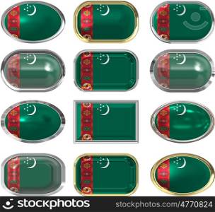 twelve buttons of the Flag of Turkmenistan