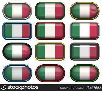 twelve Great buttons of the Flag of Italy