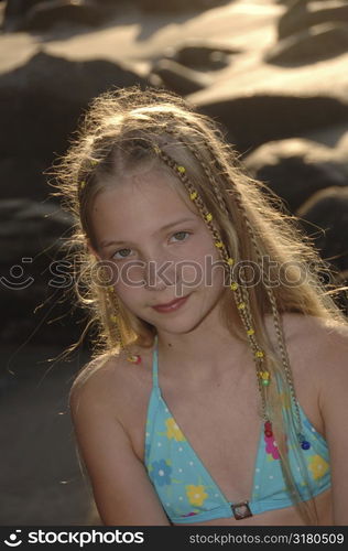 Twelve year old girl at the beach