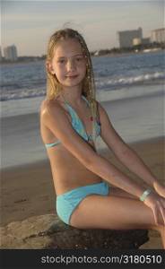 Twelve year old girl at the beach
