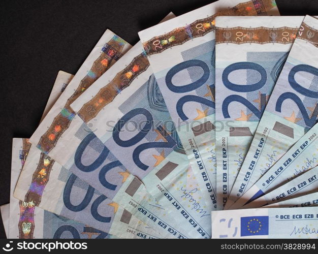 Twenty Euro banknotes currency of Europe