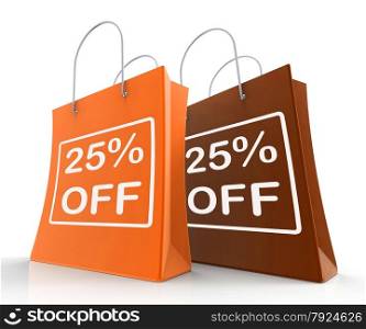 Twenty-Five Percent Off On Shopping Bags Shows 25 Bargains