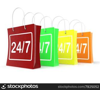 Twenty Four Seven Shopping Bags Showing Open 24/7