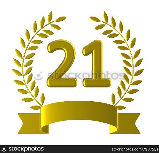 Twenty One Showing Happy Anniversary And Birth