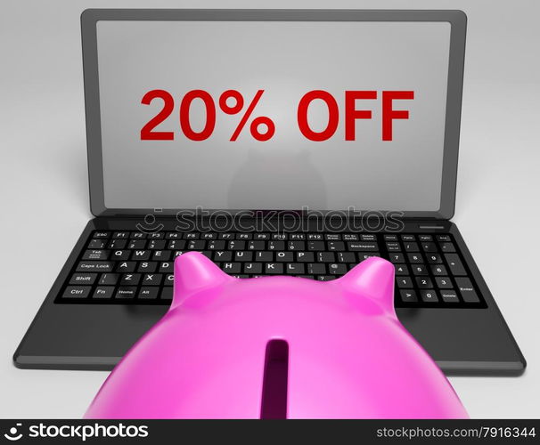 Twenty Percent Off On Notebook Showing Sales And Promotions