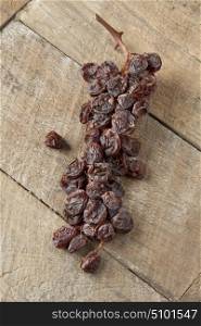 Twig of dried muscat raisins