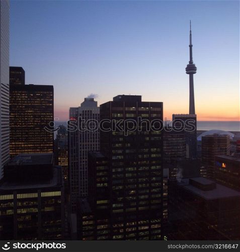 Twilight over City Toronto Ontario Canada