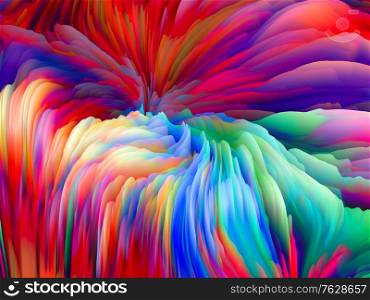 Twisted Geometry. Dimensional Wave series. Composition of Swirling Color Texture. 3D Rendering of random turbulence for projects on art, creativity and design