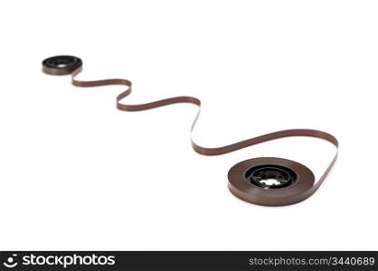 twisted magnetic tape isolated on white background