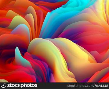 Twisted Paint. Dimensional Wave series. Backdrop composed of Swirling Color Texture. 3D Rendering of random turbulence on the topic of art, creativity and design