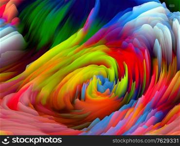 Twisted Paint. Dimensional Wave series. Design made of Swirling Color Texture. 3D Rendering of random turbulence for projects on art, creativity and design