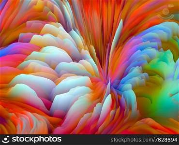 Twisted Tints. Dimensional Wave series. Creative arrangement of Swirling Color Texture. 3D Rendering of random turbulence for projects on art, creativity and design