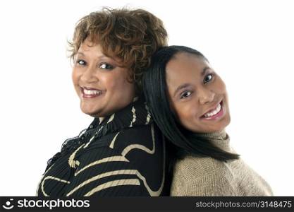 Two African American Women over white background