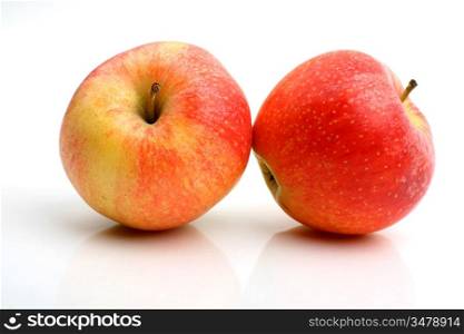 two apples isolated on white background