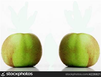 Two apples isolated on white background.