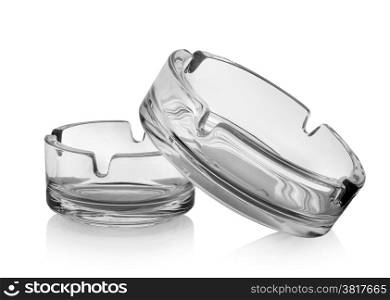 Two ashtrays isolated on a white background