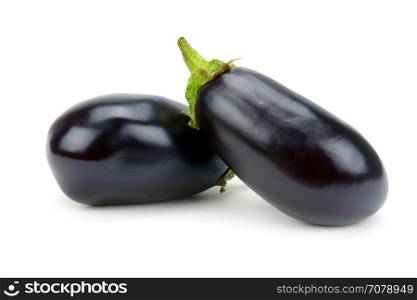 Two aubergine isolated on a white background.