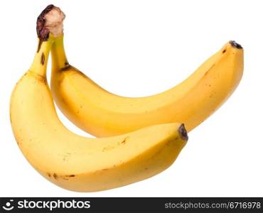 two bananas isolated on white