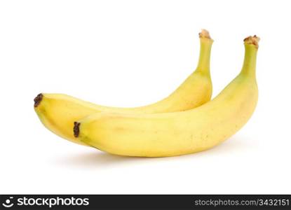 Two bananas isolated on white background. Bananas