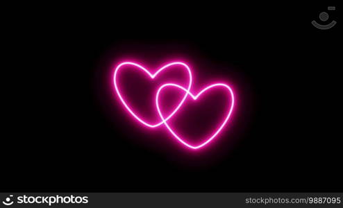 Two beating hearts in unison. Pink Neon Love Sign Animated Videos. Looping realistic animation. Two beating hearts in unison. Pink Neon Love Sign Animated Videos. Looping realistic animation.