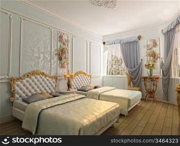 two-bed luxury room (3D rendering)