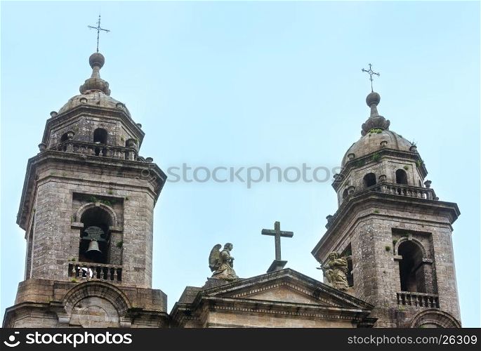 Two Bell towers of San Francisco church (13th century) in Santiago de Compostela, Spain.