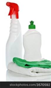 two bottles and towels