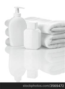 two bottles and two towels
