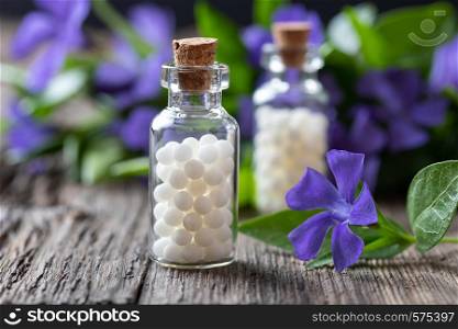 Two bottles of vinca minor homeopathic remedy