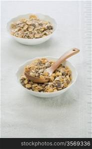 two bowls with muesli
