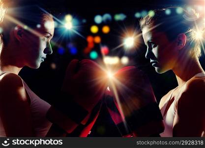 Two boxer women