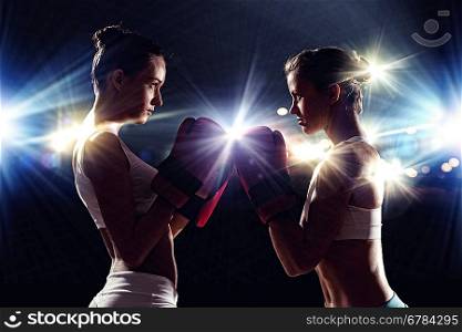 Two boxer women