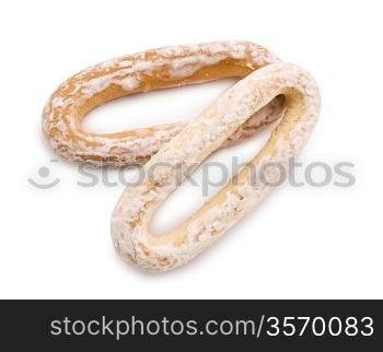 two bread-ring in glaze isolated