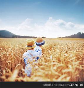 Two brothers among cereal fields