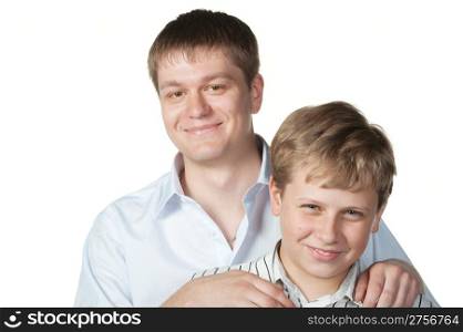 Two brothers. It is isolated on a white background