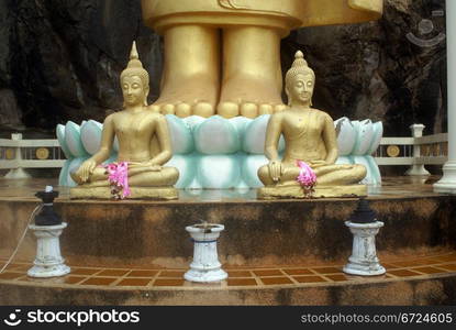 Two Buddhas and legs of big Buddha in Hua Hin, Thailand