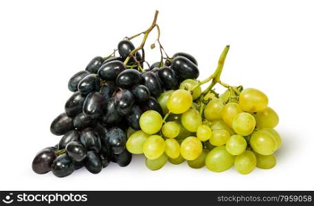 Two bunches of grapes isolated on white background
